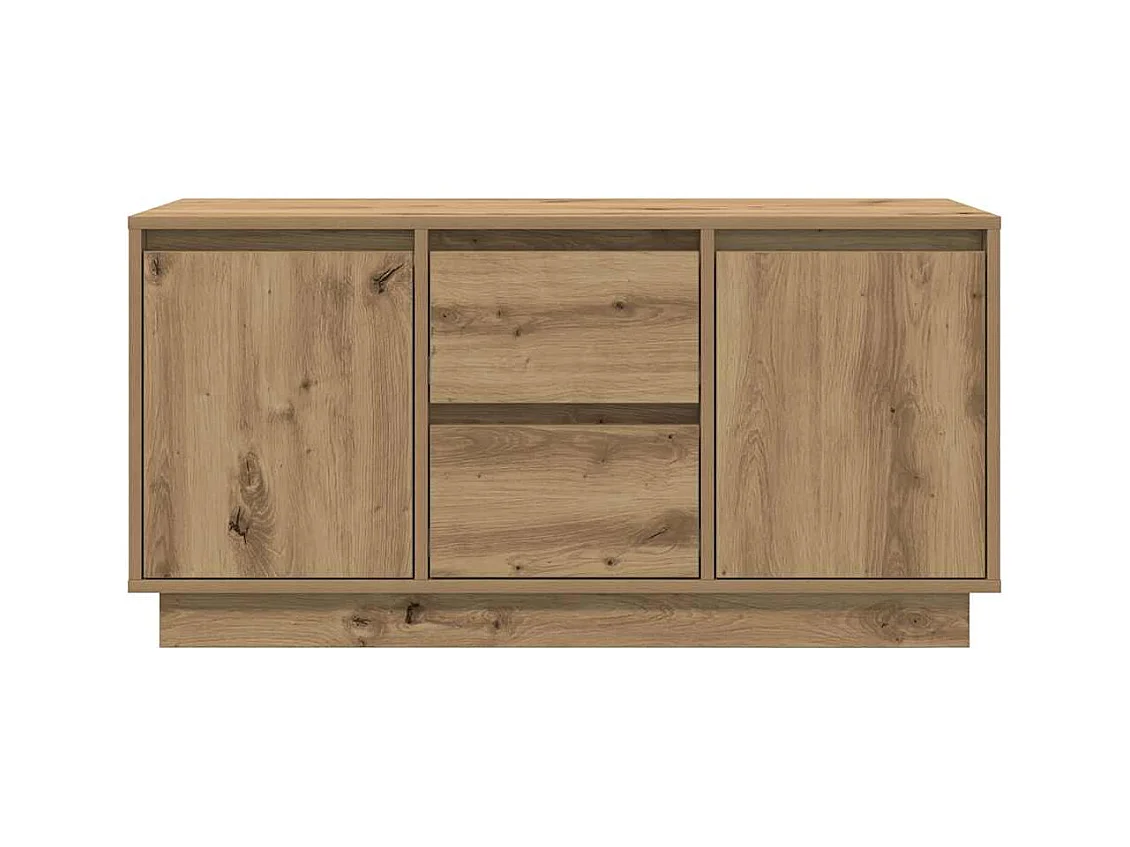 Tv-meubel met LED-verlichting 100x41x50 cm artisanaal eiken