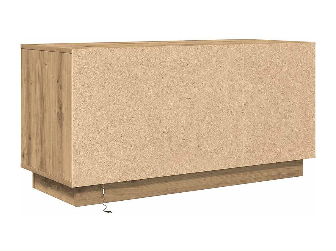 Tv-meubel met LED-verlichting 100x41x50 cm artisanaal eiken