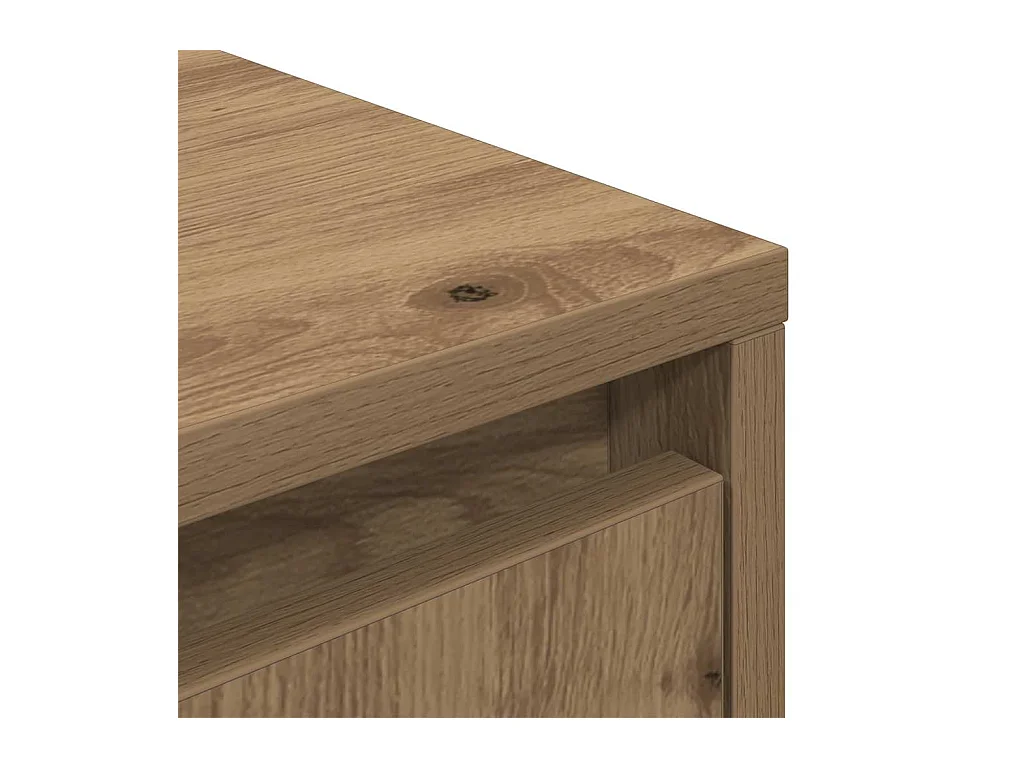 Tv-meubel met LED-verlichting 100x41x50 cm artisanaal eiken