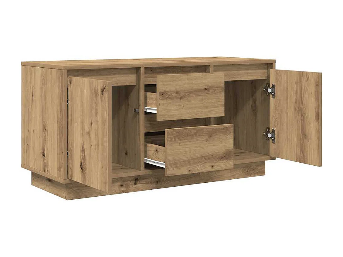 Meuble TV avec éclairages LED chêne artisanal 100x41x50 cm