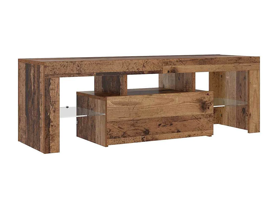 TV-Schrank mit LED Altholz-Optik 120x36,5x40 cm Holzwerkstoff