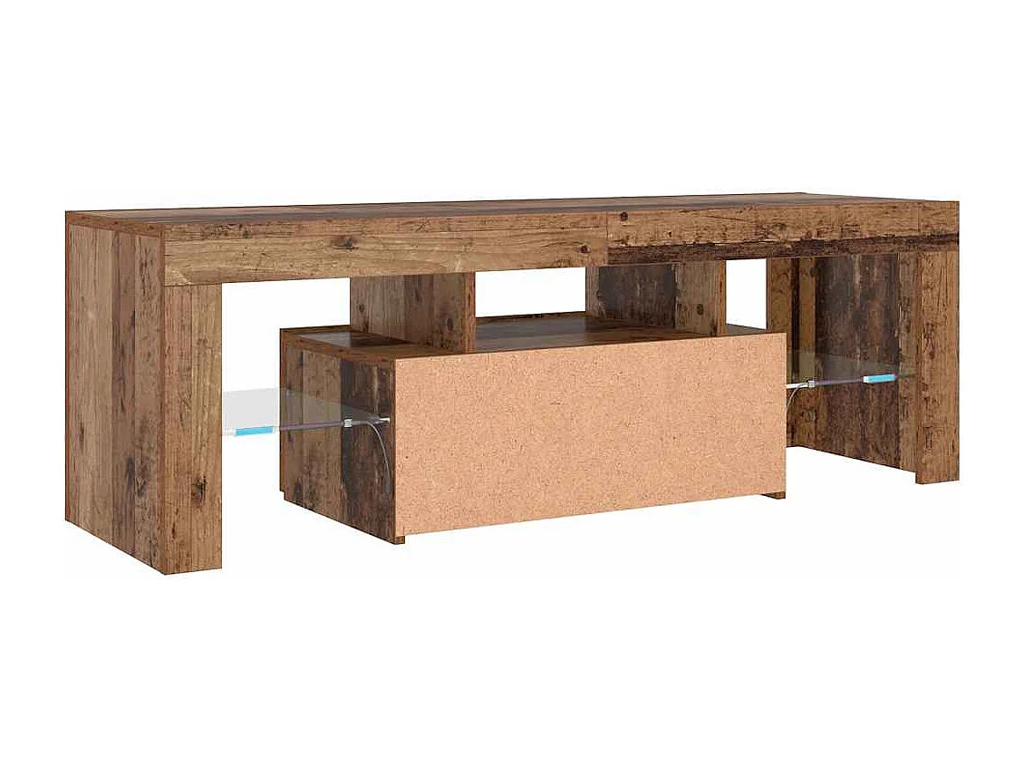 TV-Schrank mit LED Altholz-Optik 120x36,5x40 cm Holzwerkstoff