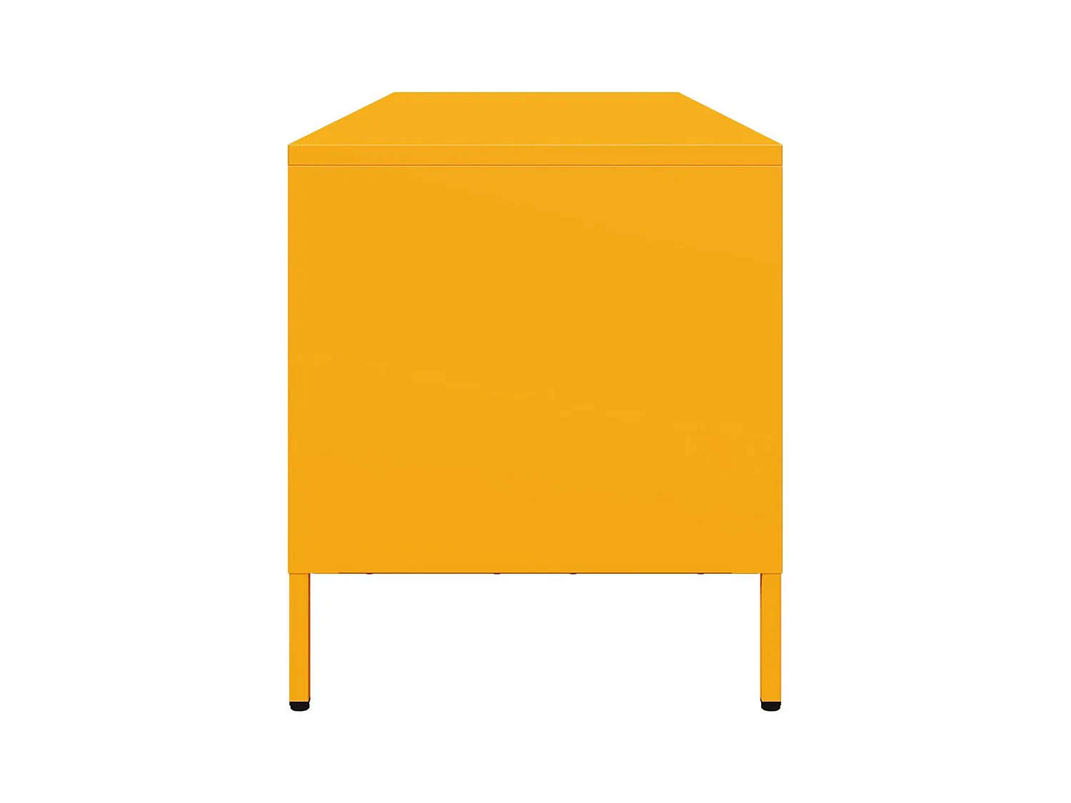 Meuble TV jaune moutarde 135x39x43,5 cm acier laminé à froid
