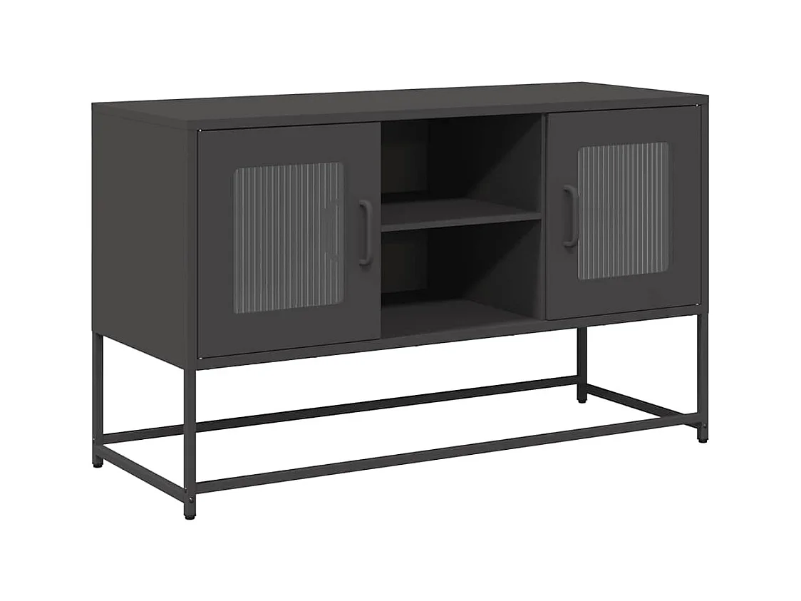 Meuble TV noir 100,5x39x60,5 cm acier