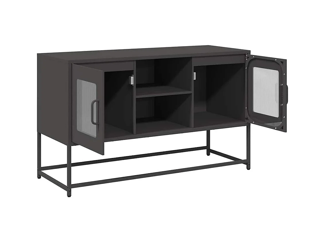 Meuble TV noir 100,5x39x60,5 cm acier