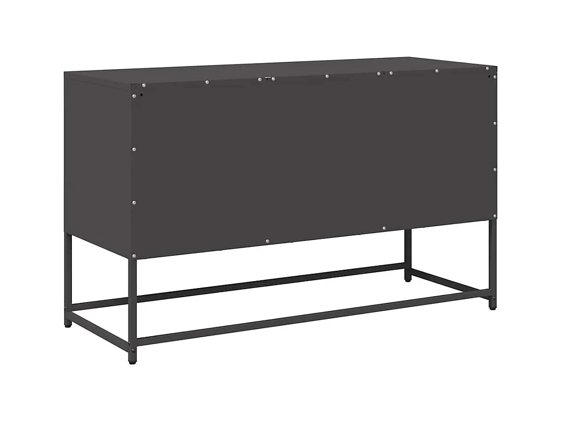 Meuble TV noir 100,5x39x60,5 cm acier