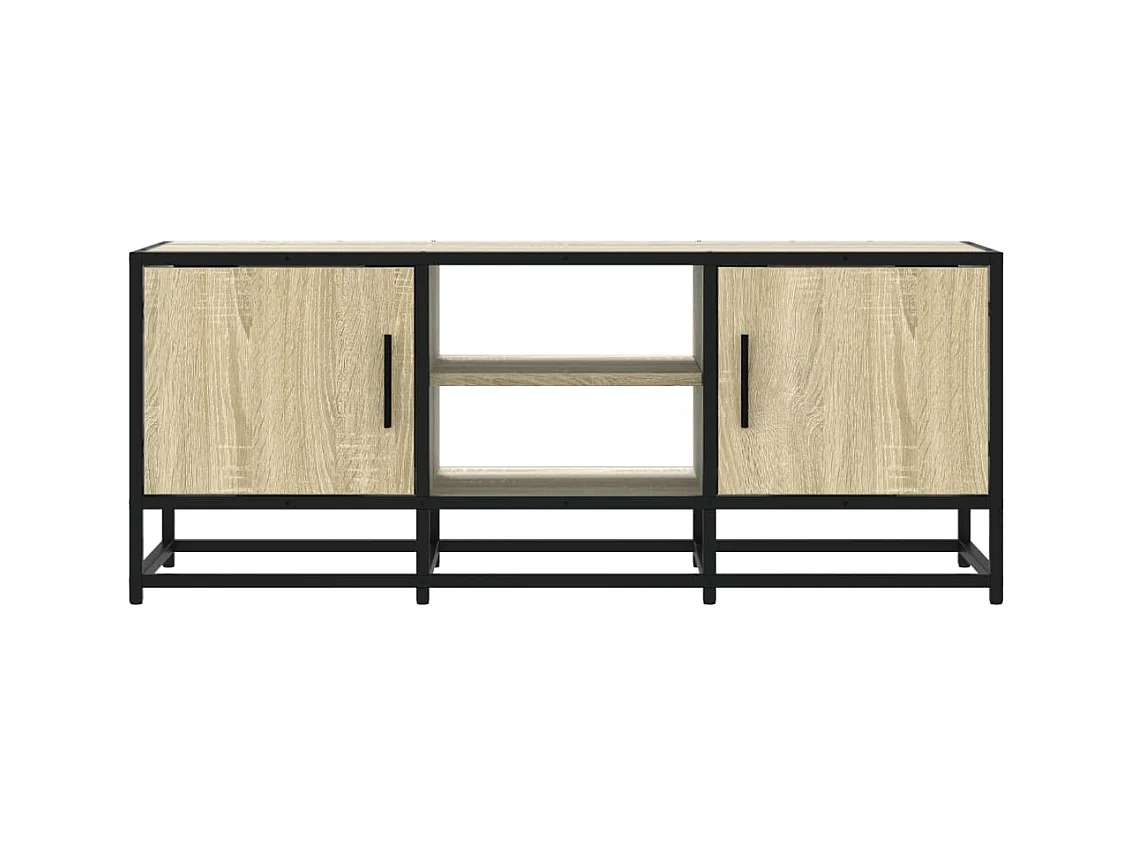 Meuble TV chêne sonoma 100x35x41 cm bois d'ingénierie et métal