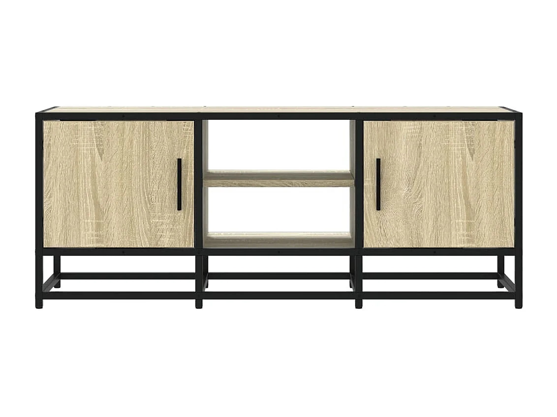 Mueble TV metal y madera ingeniería roble Sonoma 100x35x41 cm