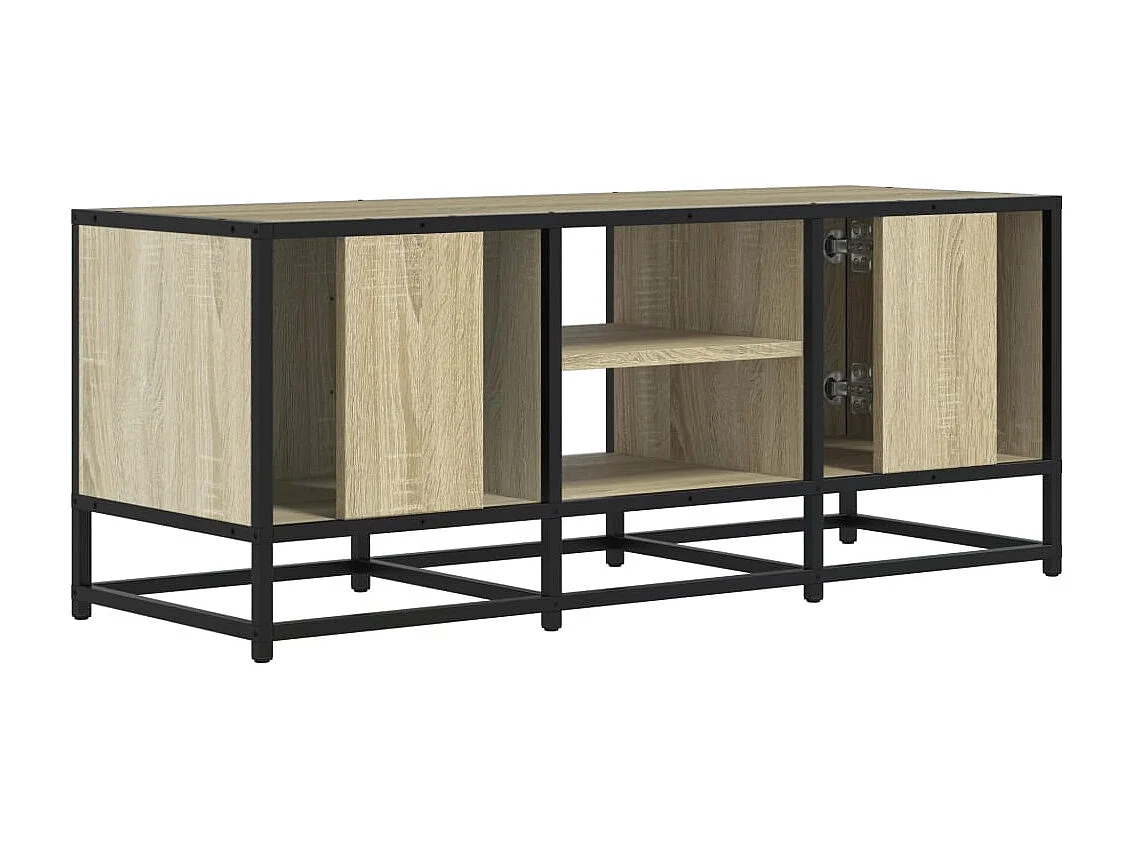 Mueble TV metal y madera ingeniería roble Sonoma 100x35x41 cm