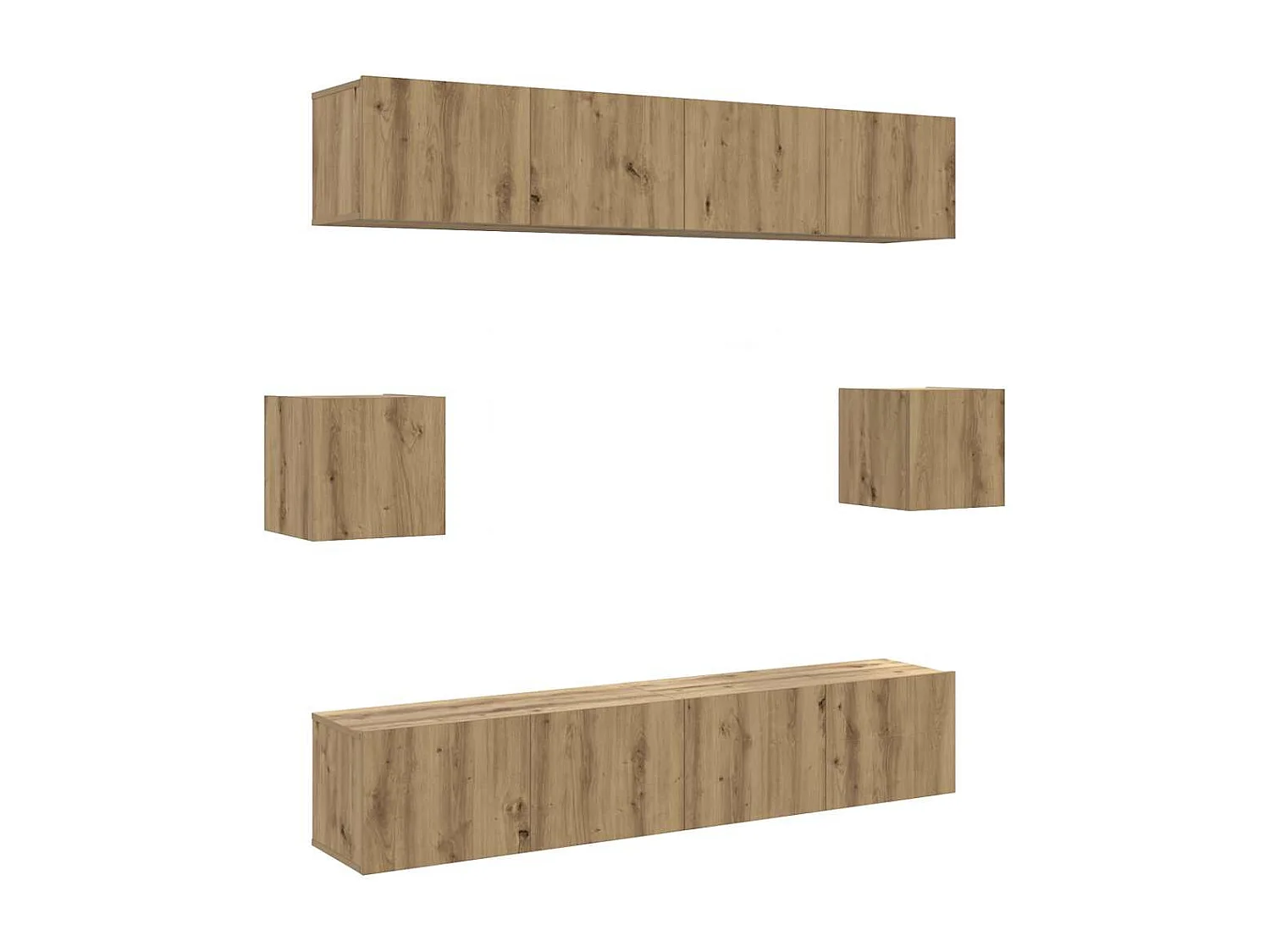 Ensemble de meuble TV mural 6 pcs chêne artisanal