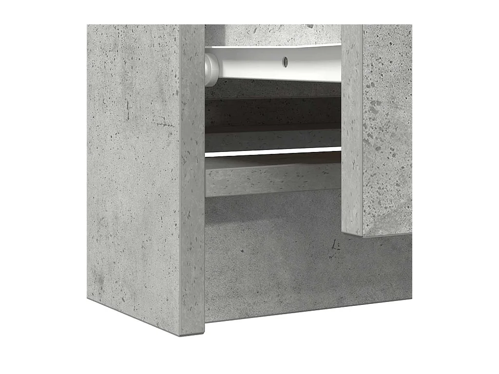 Meuble TV gris béton 100x35x54 cm bois d'ingénierie