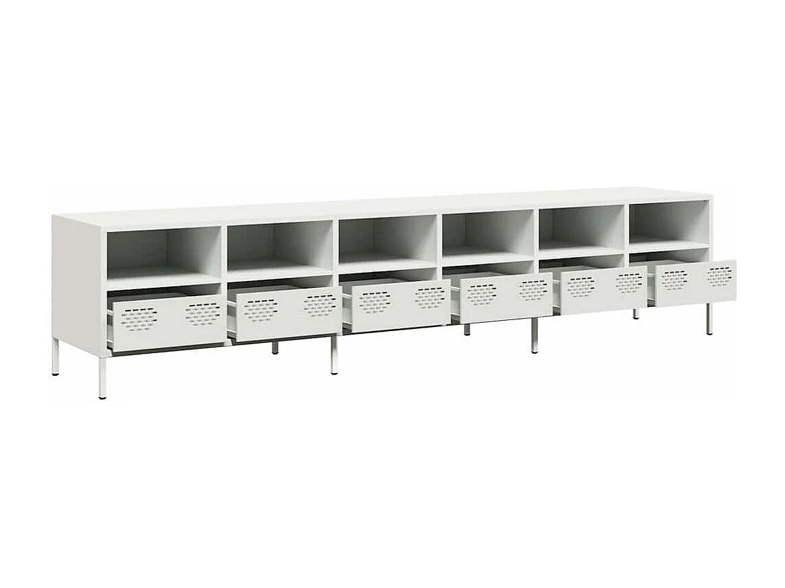 TV-Schrank Weiß 202x39x43,5 cm Kaltgewalzter Stahl