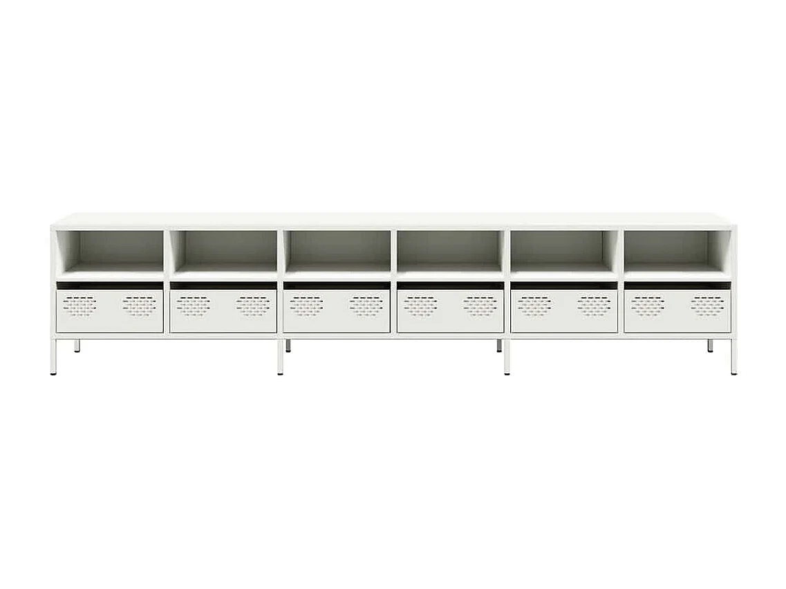 TV-Schrank Weiß 202x39x43,5 cm Kaltgewalzter Stahl