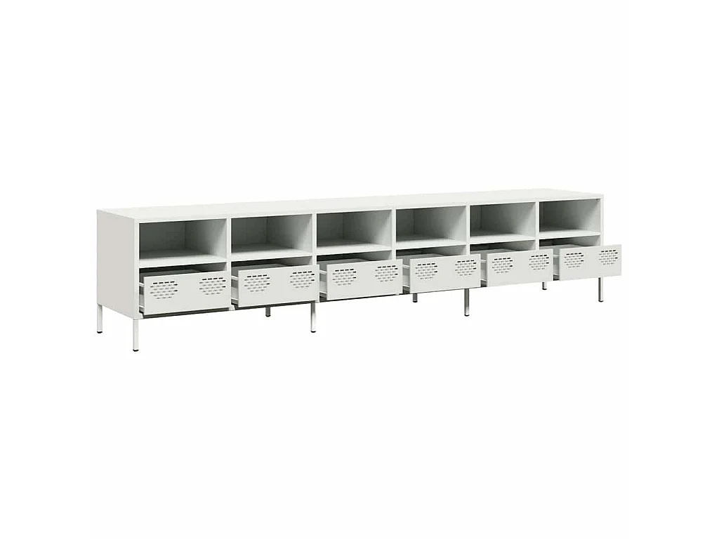 Mueble para TV acero laminado en frío blanco 202x39x43,5 cm