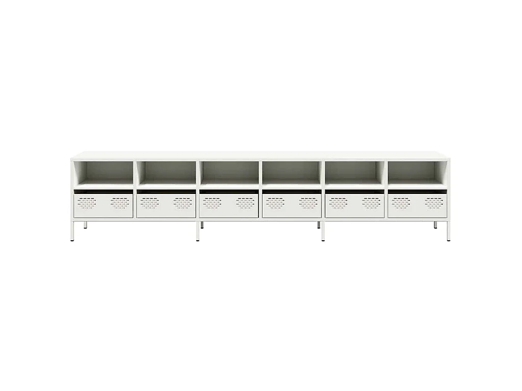 Mueble para TV acero laminado en frío blanco 202x39x43,5 cm