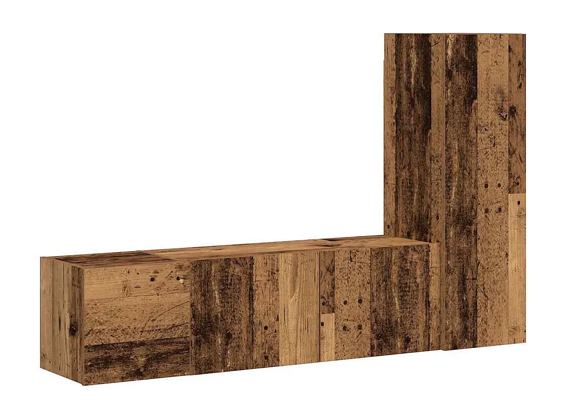 Meubles TV muraux 3 pcs vieux bois bois d'ingénierie