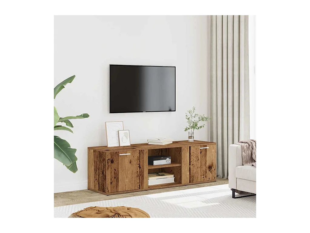 Meuble TV vieux bois 120x34x37 cm bois d'ingénierie