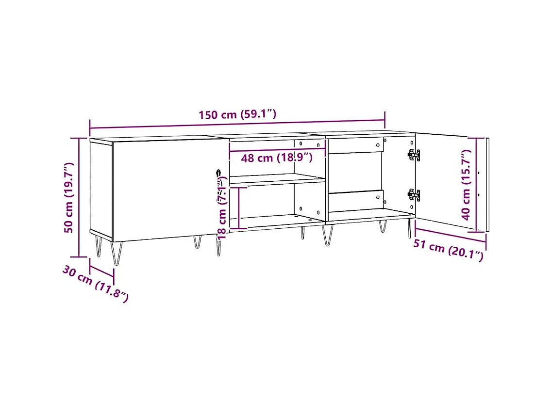 TV-Schrank Artisan-Eiche 150x30x50 cm Holzwerkstoff