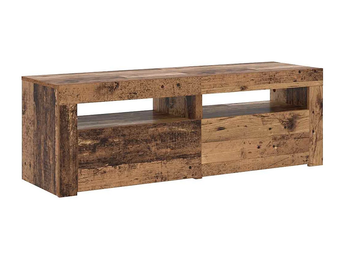 TV-Schrank mit LED Altholz-Optik 120x35x40 cm Holzwerkstoff