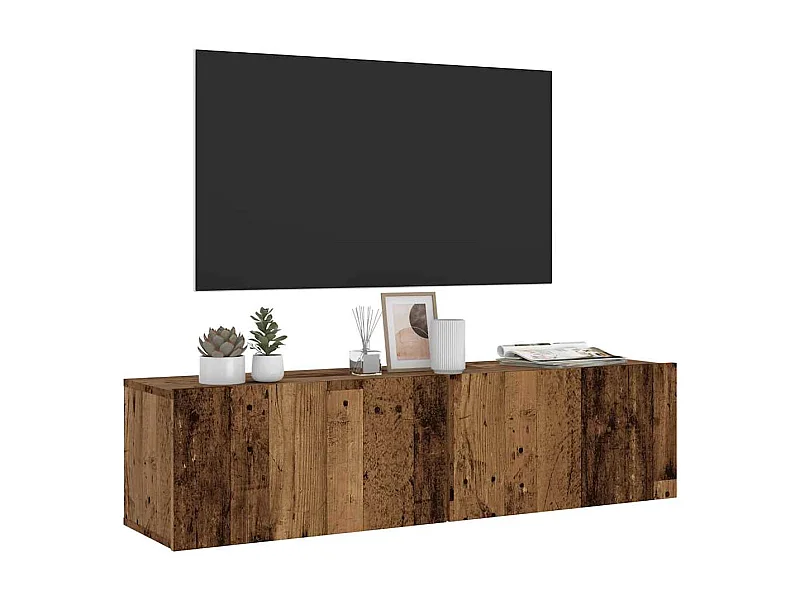 Tv-wandmeubel 120x30x30 cm bewerkt hout oud houtkleurig