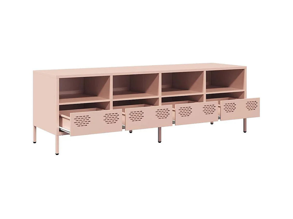 TV-Schrank Rosa 135x39x43,5 cm Kaltgewalzter Stahl