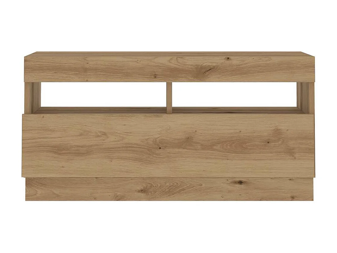 Meuble TV avec lumières LED chêne artisanal bois d'ingénierie