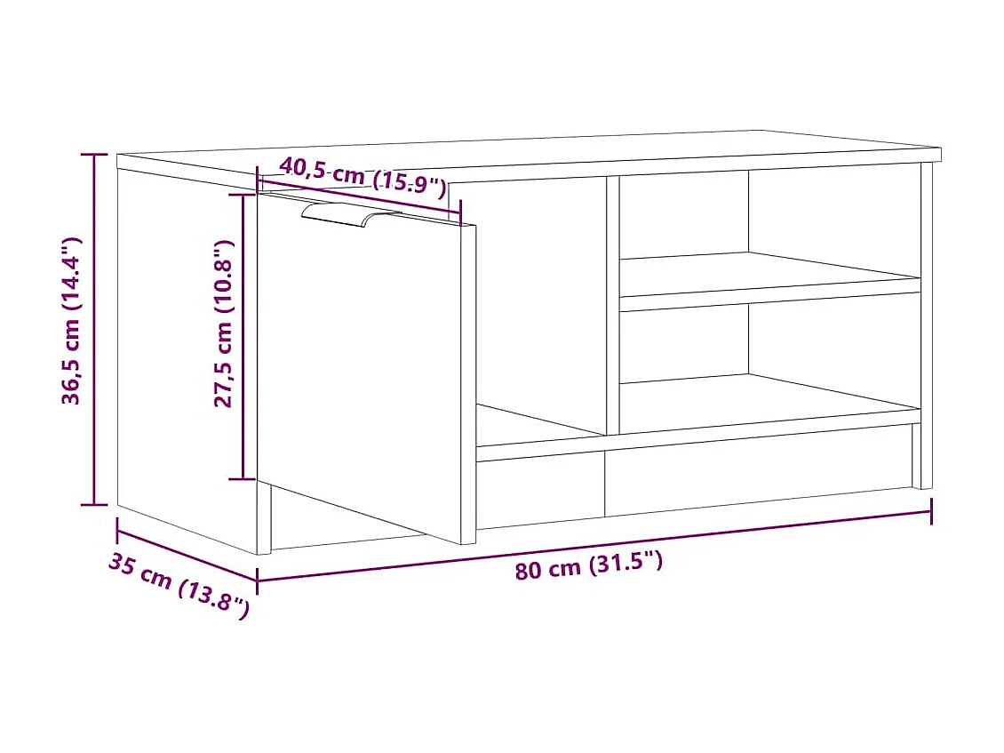 TV-Schränke 2 Stk. Altholz-Optik 80x35x36,5 cm Holzwerkstoff