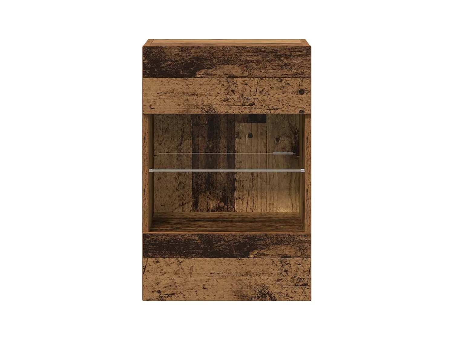 Wandschränke mit LED-Leuchten für TV 2 Stk. Altholz-Optik