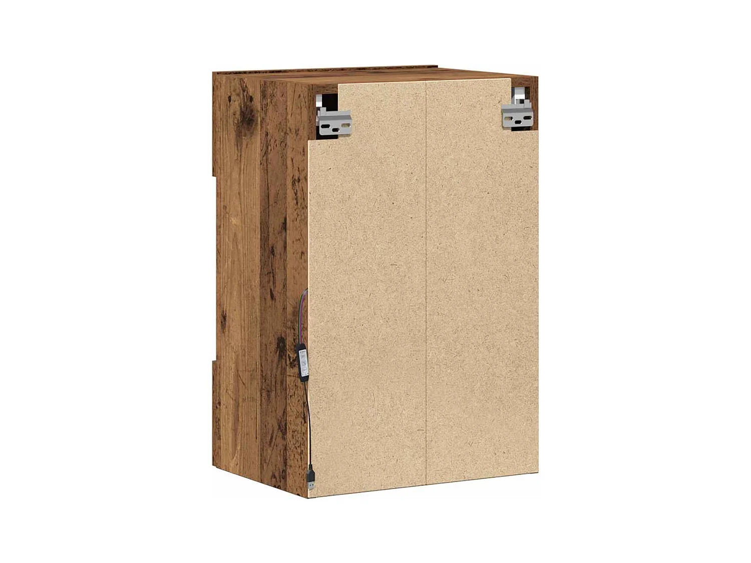 Wandschränke mit LED-Leuchten für TV 2 Stk. Altholz-Optik