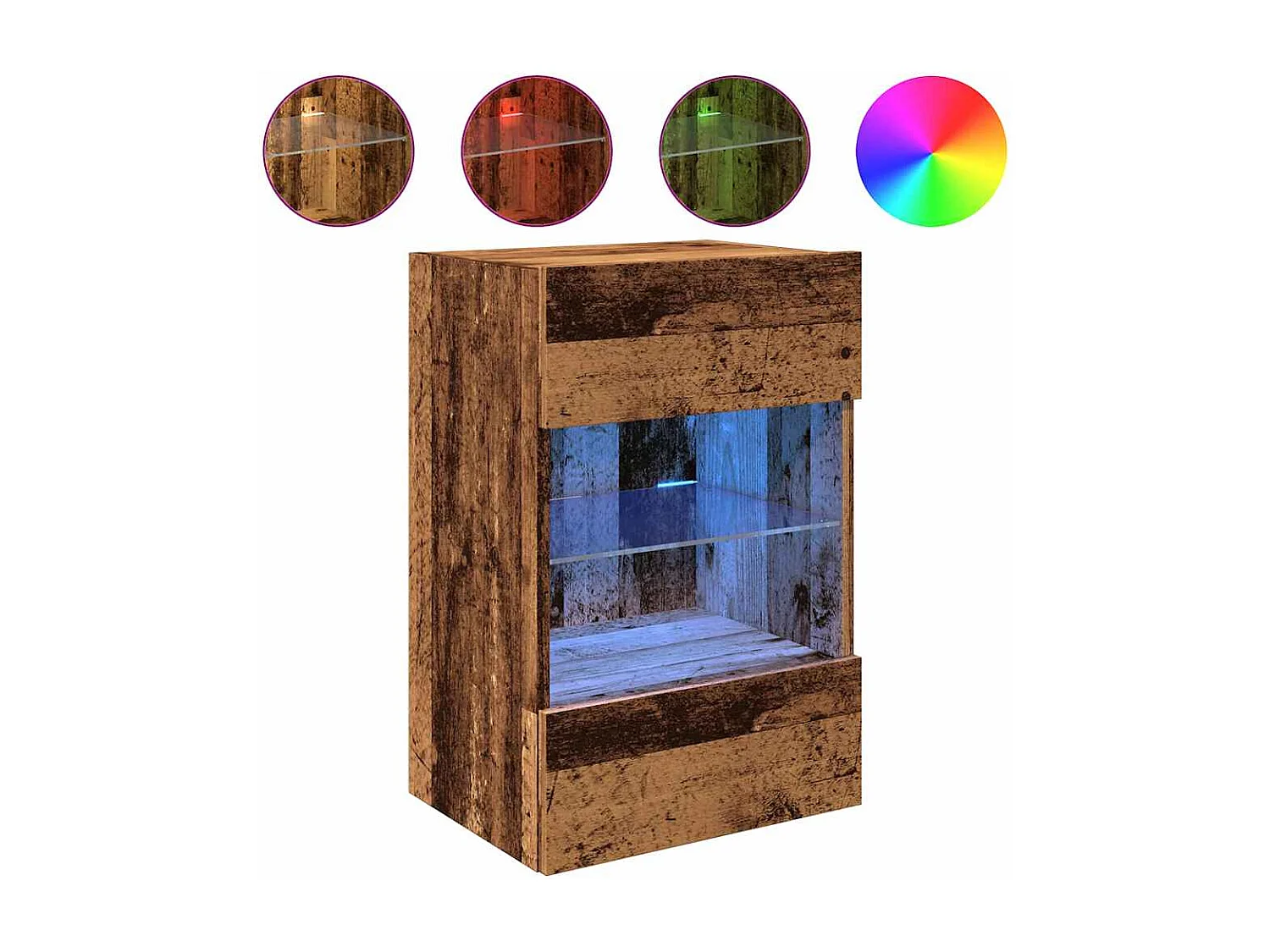 Meubles muraux avec lumières LED pour TV 2 pcs vieux bois 40x30x60,5cm