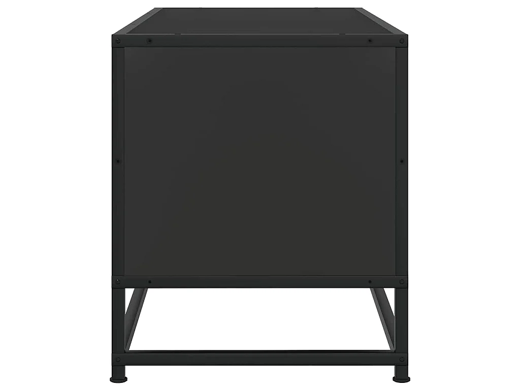 Meuble TV noir 100x34,5x40 cm bois d'ingénierie et métal