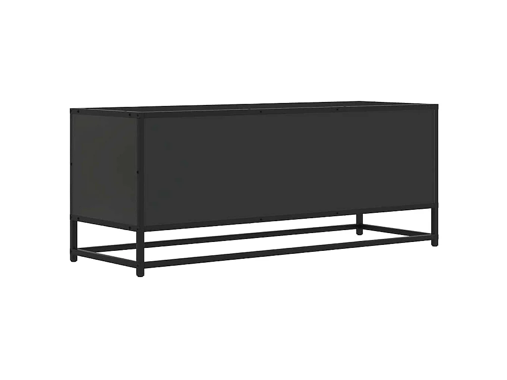 Meuble TV noir 100x34,5x40 cm bois d'ingénierie et métal