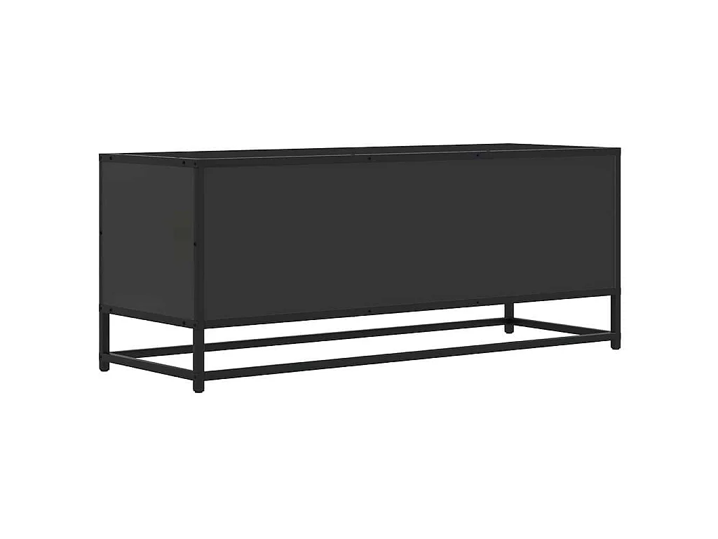 Meuble TV noir 100x34,5x40 cm bois d'ingénierie et métal