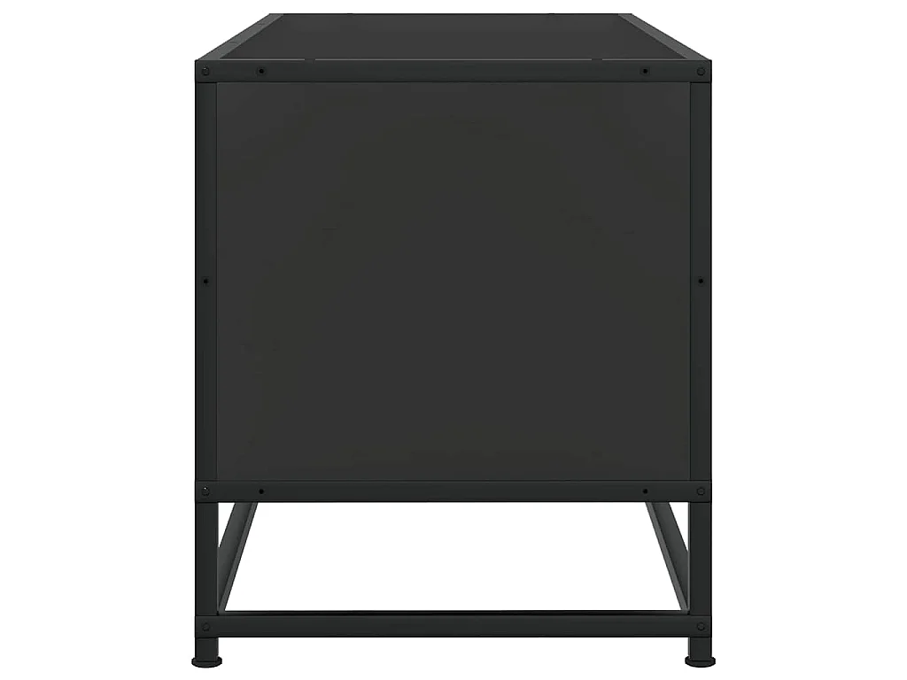 Meuble TV noir 100x34,5x40 cm bois d'ingénierie et métal