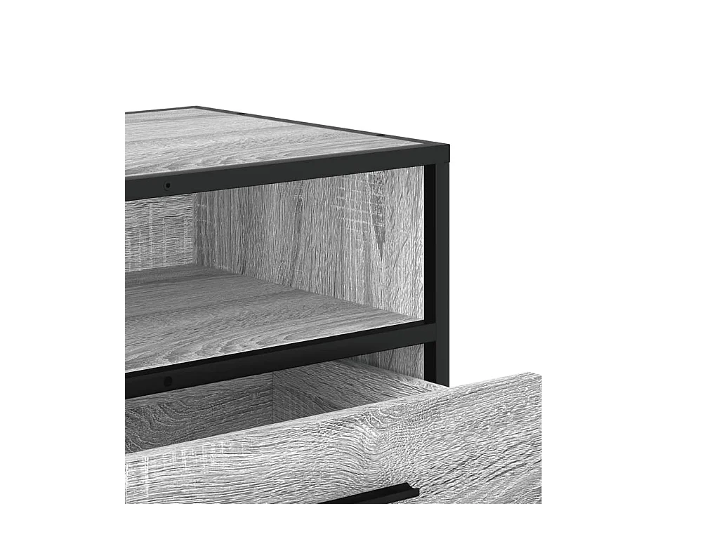 Mobile TV Grigio Sonoma 80x34,5x40 cm Legno Multistrato Metallo