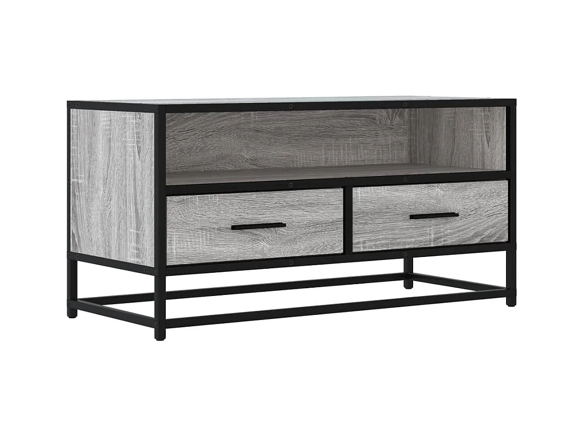 Meuble TV sonoma gris 80x34,5x40 cm bois d'ingénierie et métal