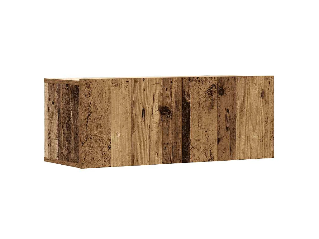 5-delig Tv-meubelset wandmontage bewerkt hout oud houtkleurig