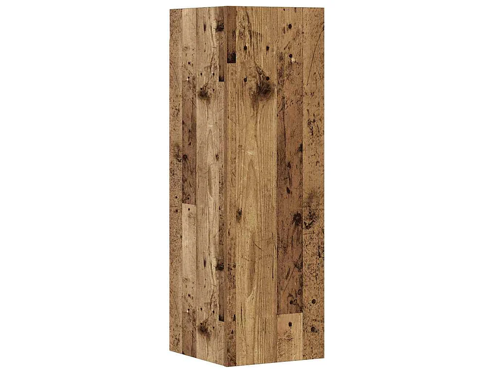 5-delig Tv-meubelset wandmontage bewerkt hout oud houtkleurig