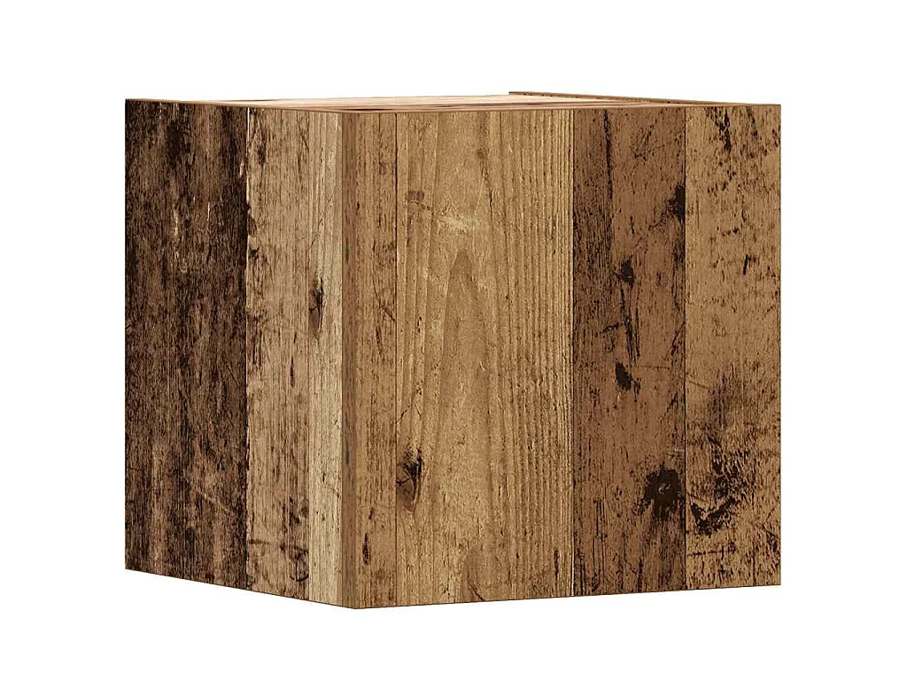 5-delig Tv-meubelset wandmontage bewerkt hout oud houtkleurig