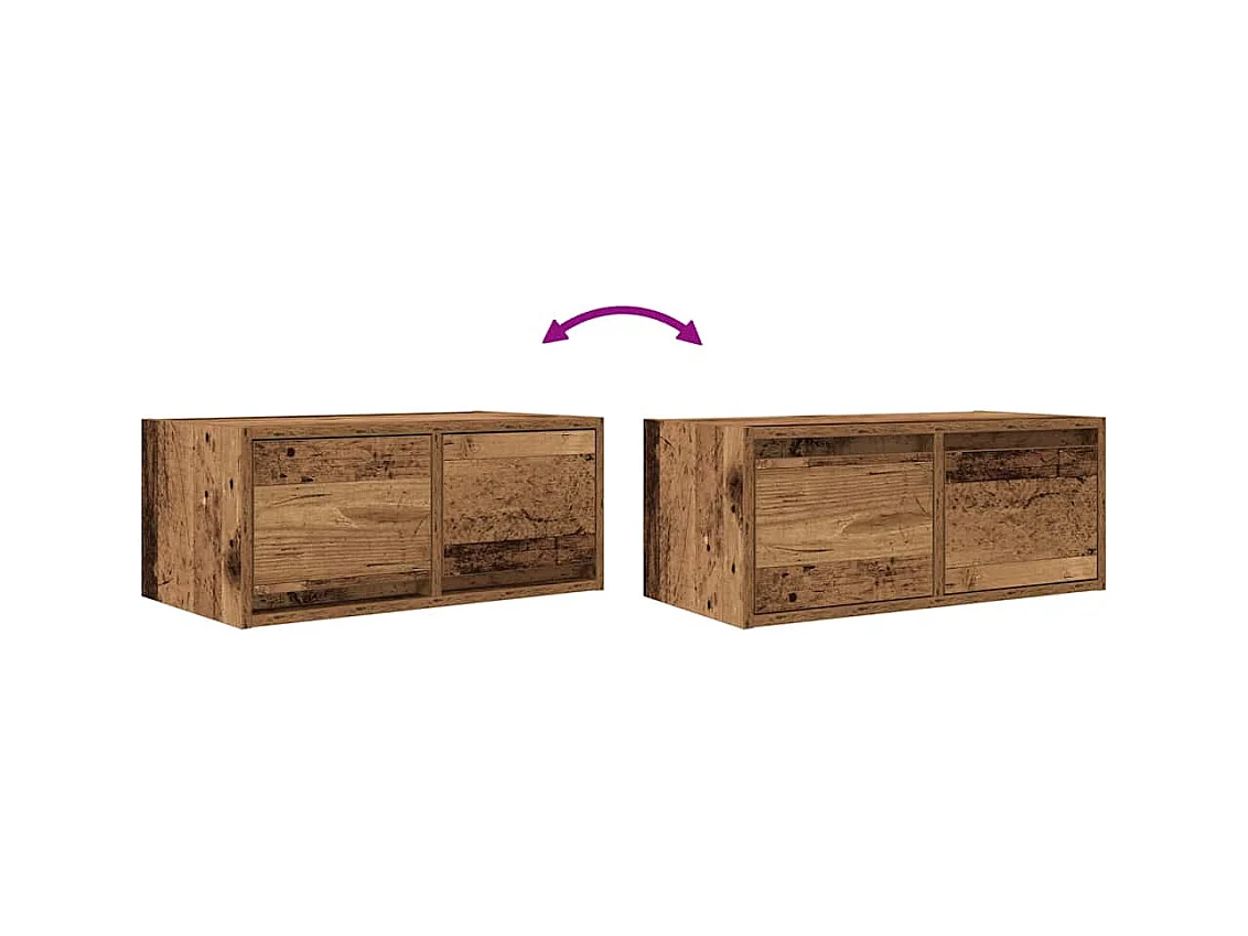 TV-meubel 60x31x25,5 cm bewerkt hout oud houtkleurig
