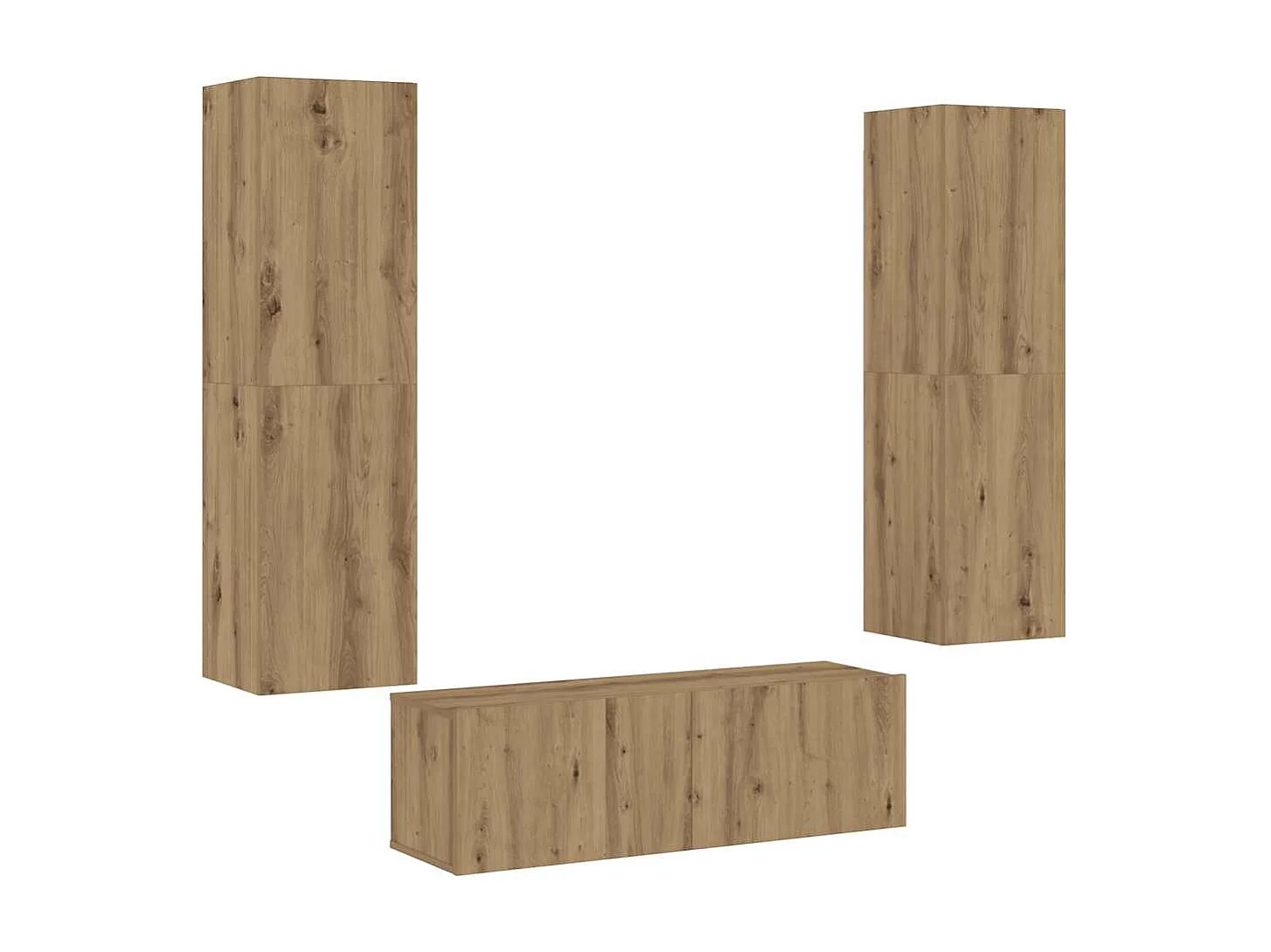 Meubles TV muraux 3 pcs chêne artisanal bois d'ingénierie