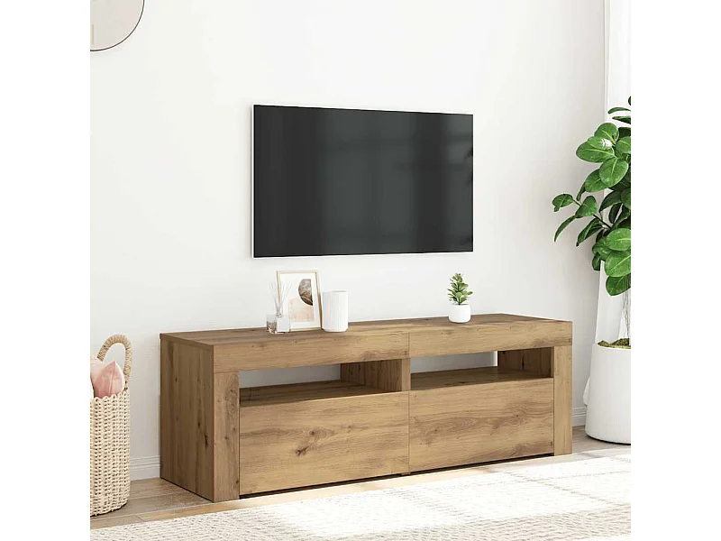 TV-Schrank mit LED Artisan-Eiche 120x35x40 cm Holzwerkstoff