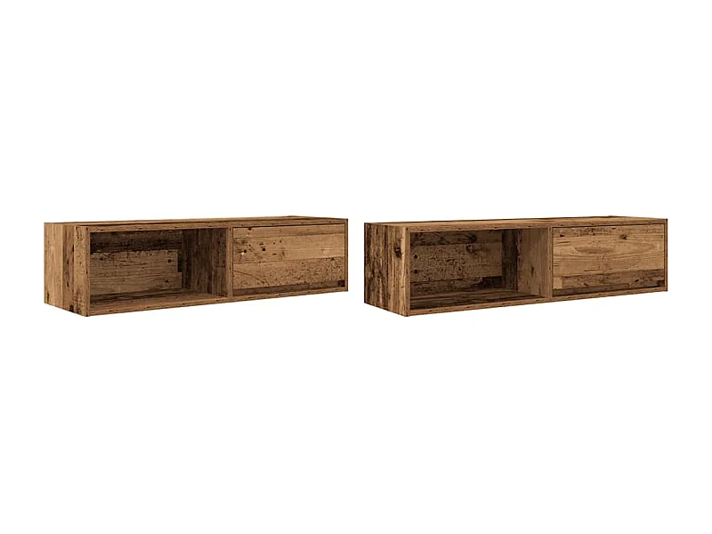 Meubles TV 2 pcs vieux bois 100x31x25,5 cm bois d'ingénierie