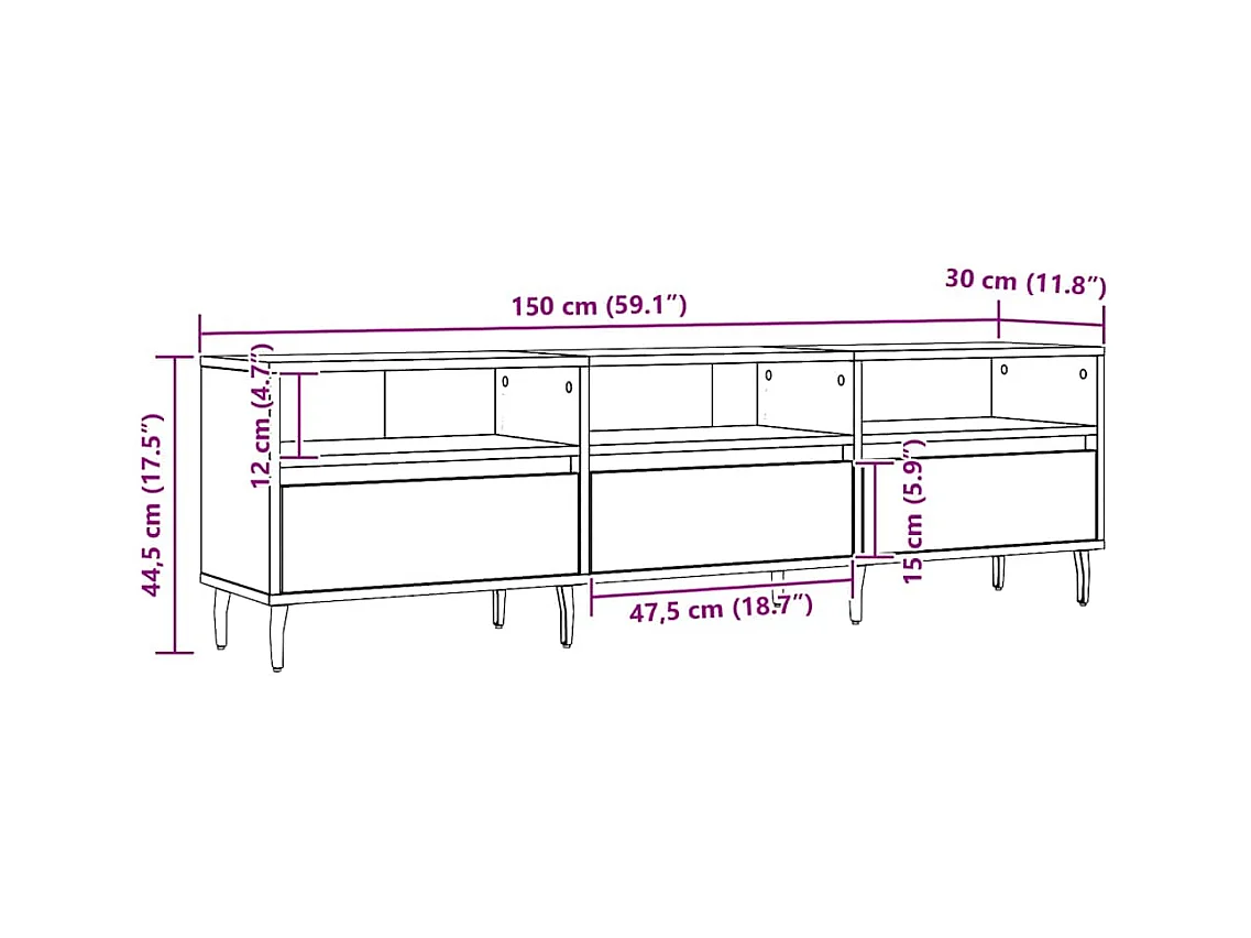 TV-Schrank Artisan-Eiche 150x30x44,5 cm Holzwerkstoff