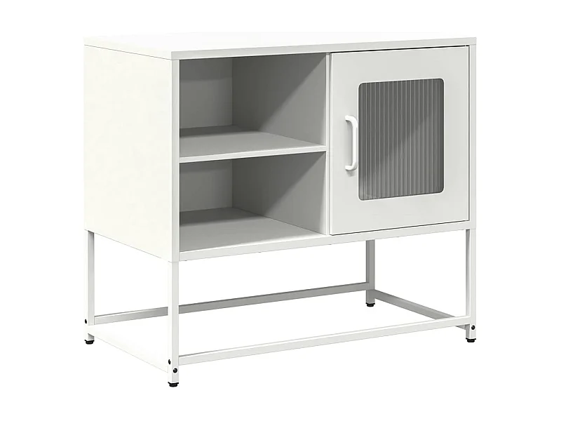 Meuble TV blanc 68x39x60,5 cm acier