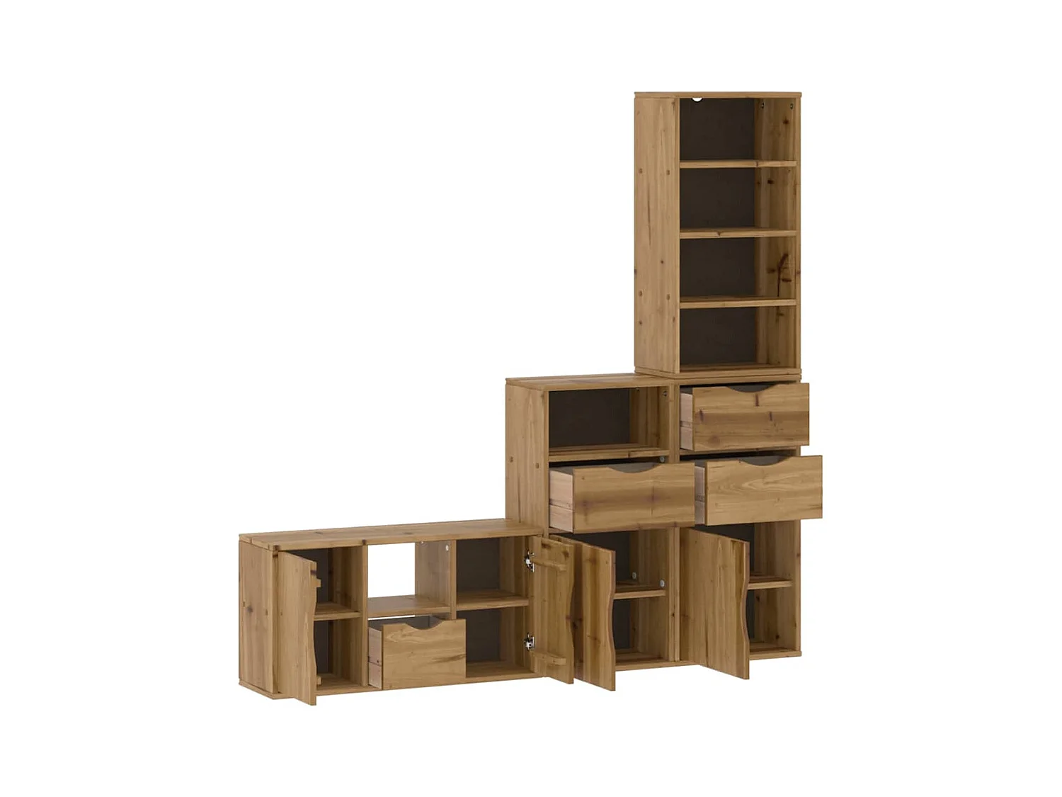 Meubles TV 4 pcs avec rangement ODDA bois de pin massif