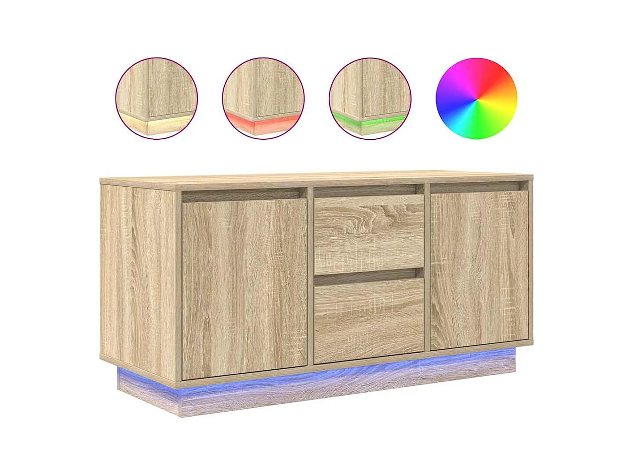 TV-Schrank mit LED-Leuchten Sonoma-Eiche 100x41x50 cm