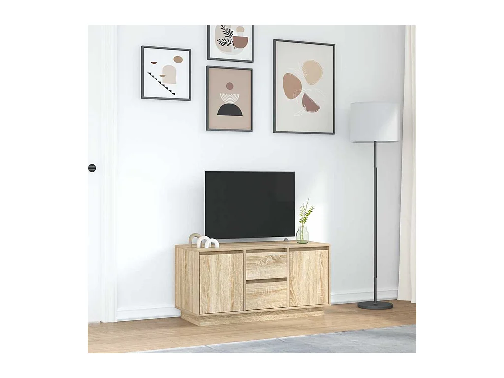 TV-Schrank mit LED-Leuchten Sonoma-Eiche 100x41x50 cm