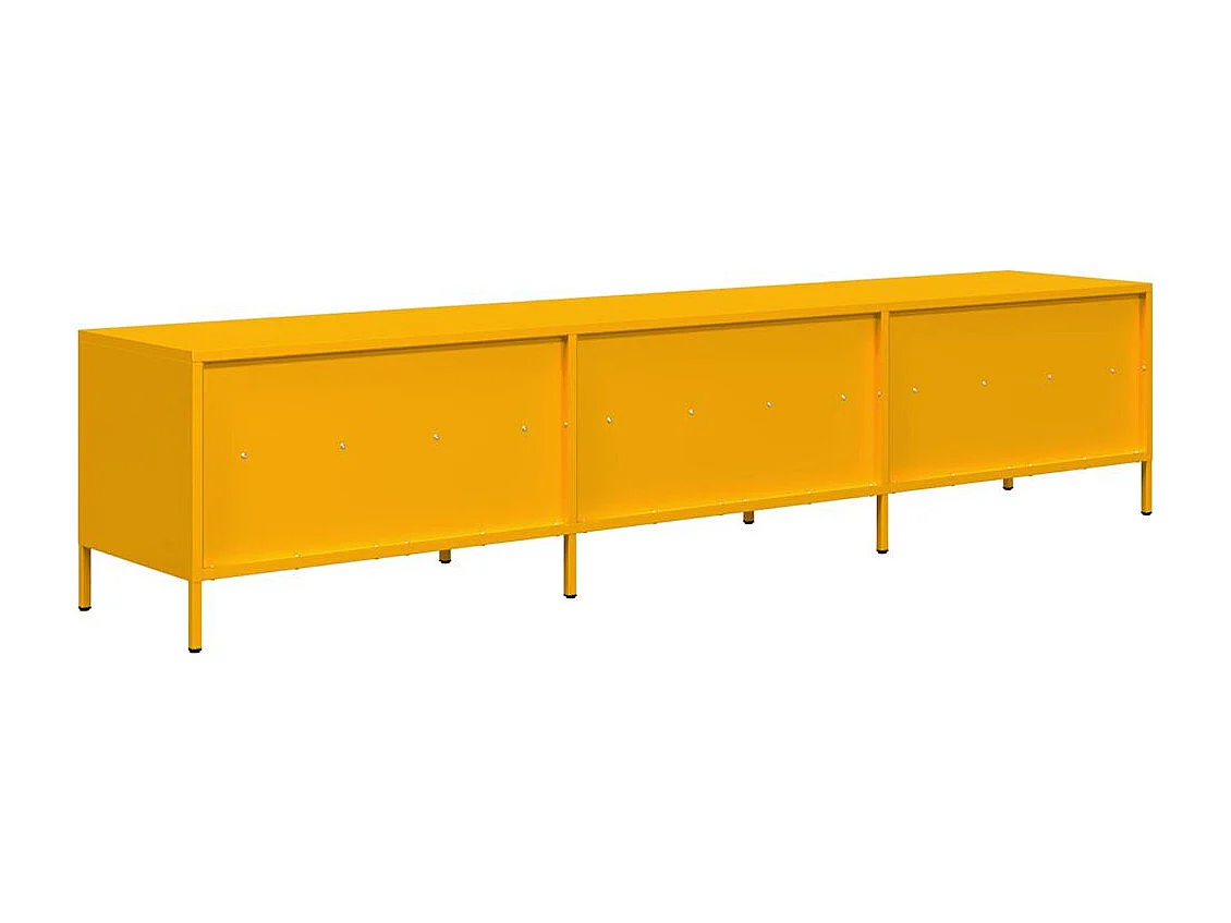 Mobile TV Giallo Senape 202x39x43,5cm Acciaio Laminato a Freddo