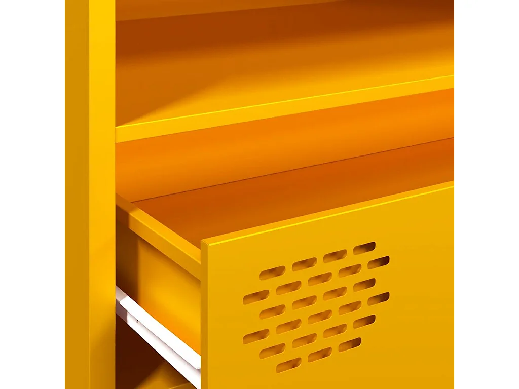 Mobile TV Giallo Senape 202x39x43,5cm Acciaio Laminato a Freddo